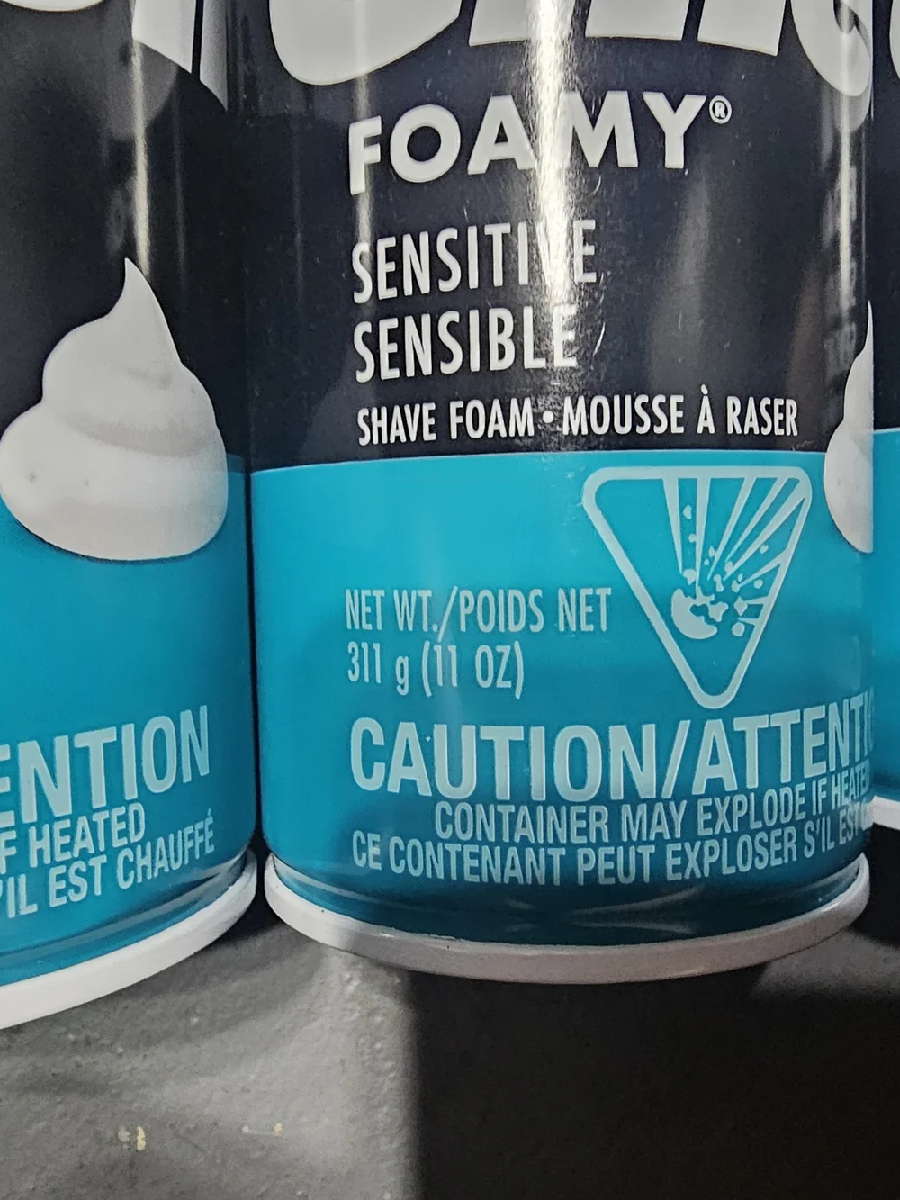 Gillette Foamy Sensitive Shave Foam - Blue Pack Of 3.